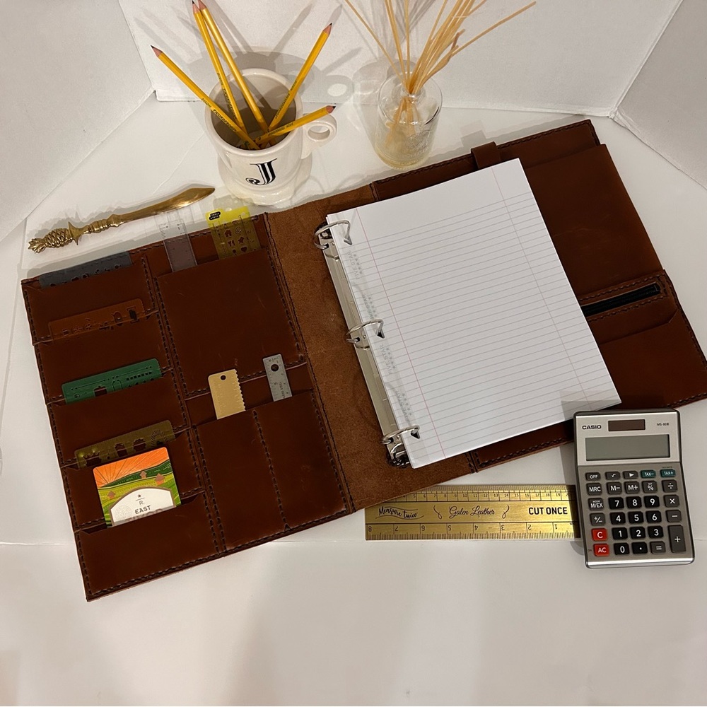 3 Ring Leather Binder Cover